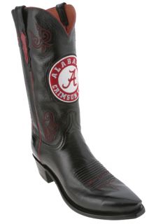 Lucchese Black University of Alabama NCAA Mens Cowboy Boots
