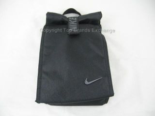 Nike Foldover Insulated Lunch Tote Lunch Box Bag Black Gray