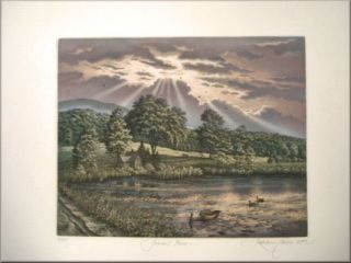 Kathleen Cantin Summers Peace Mountain Meadow Etching
