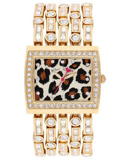 Betsey Johnson Watch, Womens Gold tone Five Row Bracelet 33mm BJ00166