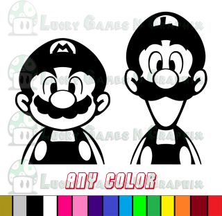 Mario and Luigi Peeking Sticker Decals Any Color Game Car Wall Window