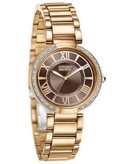 Citizen Watch, Womens dOrsay Diamond Accent Rose Gold Tone Stainless