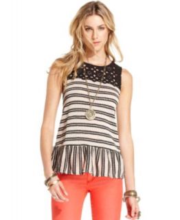 Free People Top, Sleeveless High Neck Beaded Ombre Tank   Womens Tops
