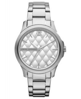 Armani Exchange Watch, Womens White Leather Strap 36mm AX5205