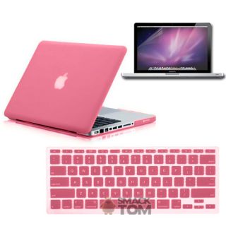 in 1 Rubberized Pink Hard Case Fr MacBook Pro 13 Keyboard Cover
