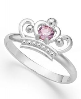 Disney Childrens Ring, Sterling Silver Princess Pink Cubic Zirconia
