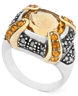 Genevieve & Grace Sterling Silver Ring, Citrine (11 x 10mm), Yellow