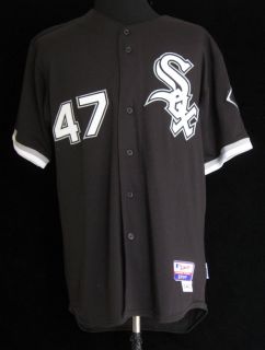 2008 Chicago White Sox Mike MacDougal 47 Game Used Black Alt Jersey