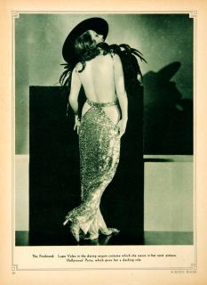 1934 Rotogravure Lupe Velex Hollywood Party Backless Dress Firebrand
