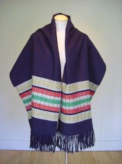 Vintage 50s Madawaska French Canada Handwoven Wool Scarf Wrap Shawl