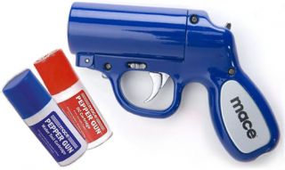 Mace Gun Pepper Spray 25 ft Self Defense Police Blue
