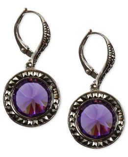 and Amethyst Cubic Zirconia (12 3/10 ct. t.w.) Round Drop Earrings