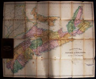 1861 MacKinlays Fold Out Map and History of Nova Scotia