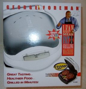 George Foreman Lean Mean Grilling Machine Champ Size Features Roll Bun