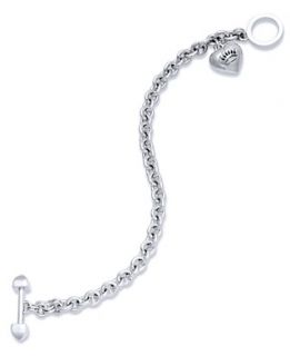 Juicy Couture Bracelet, Silver Tone Puffed Heart Charm Bracelet