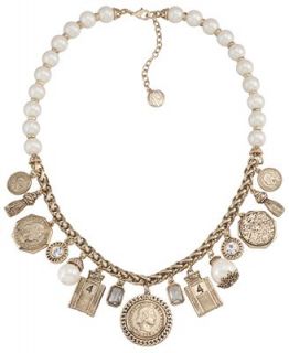 Carolee 40th Anniversary Legacy Collection Necklace, Gold Tone Charm