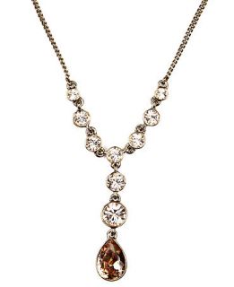 Givenchy Necklace, Gold tone Silk Crystal Y Pendant   Fashion Jewelry
