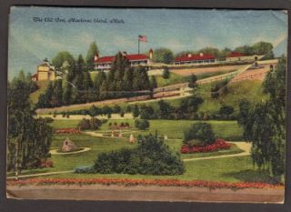 Mackinac Island MI Vintage Souvenir Postcard Folder