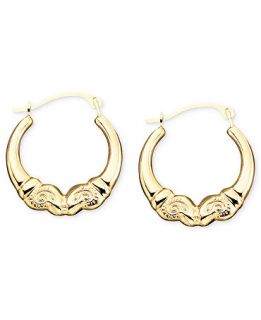 14k Gold Polished Kissing Ram Hoop Earrings   Earrings   Jewelry
