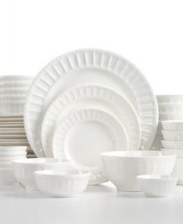 White Elements Dinnerware, Paloma Embossed 42 Piece Set