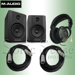 Audio BX5 D2 BX5D2 Recording Studio Monitors with headphones, cables