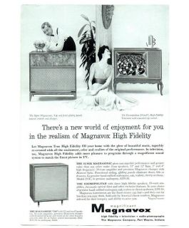 1957 Magnavox TV Hi Fi Magazine Ad