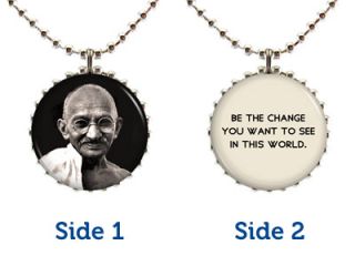 GANDHI MAHATMA GHANDI NECKLACE Style #1 Peace Nonviolent Philosopher