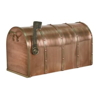Riveted Post Mount Antique Copper Mailbox Standard