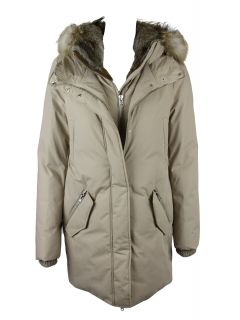 Mackage Womens Marla Luxe Rabbit Fur Camel Collar Puffy Coat L $890