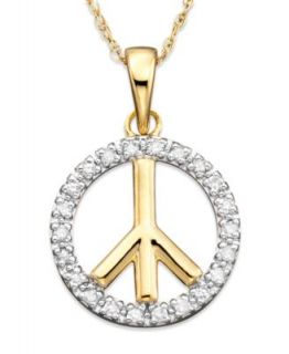 Diamond Necklace, 14k Two Tone Gold Ladybug Diamond Pendant (1/8 ct. t