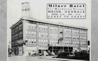 Macon Georgia GA 1940s Milner Hotel Vintage Postcard