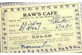 RAWS CAFE in Macon, Missouri1942punch cardfor $5.00