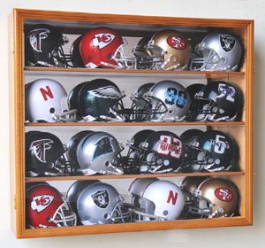 NFL MLB Mini Helmet Display Case Cabinet Wall Rack Box
