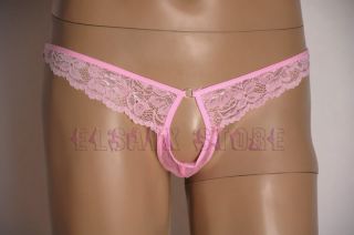 Sexy Mens Underwear Lace Front Open Thong String JC209