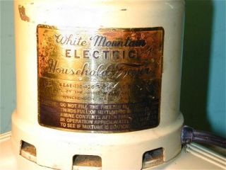 WHITE MOUNTAIN ELECTRIC HOUSEHOLD FREEZER ICE CREAM MAKER   MOD 4&6E