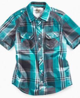Epic Threads Kids Shirt, Boys Short Sleeved Plaid Shirt