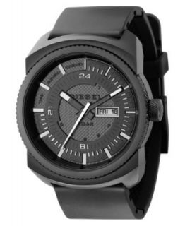 Diesel Watch, Chronograph Black Leather Strap 58x52mm DZ4208   All