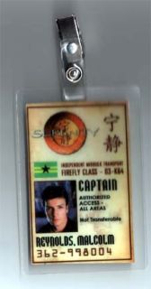 Serenity Firefly ID Badge Captain Malcolm Reynolds