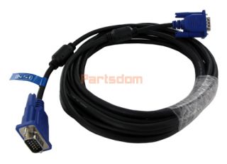 VGA SVGA Male to Male PC Monitor LCD DVD Cable 16 Ft
