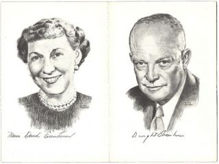 Images of Mamie Doud Eisenhower and Dwight D. Eisenhower are inside