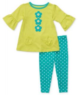 Carters Baby Set, Baby Girls Solid Top and Floral Knit Pants Set
