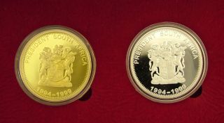 Mandela Proof Medallions Gold Plated Solid Silver 925
