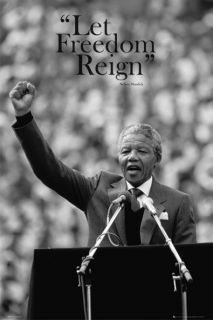 Nelson Mandela Poster Let Freedom Reign Speech 1994 New