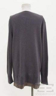 Bruno Manetti Steel Gray Cashmere V Neck Sweater