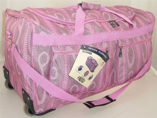 Ladies Frenzy Animal Print Travel Luggage Wheelie Holdall Case