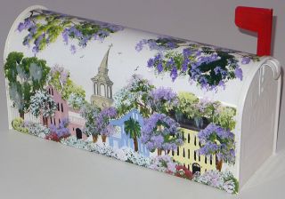 Hand Painted Mailbox w Charleston SC Landscape All Over Painting