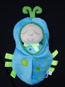 Manhattan Toy Snuggle Bug Pod 2 PC Blue Soft Plush Lovey Tags Baby