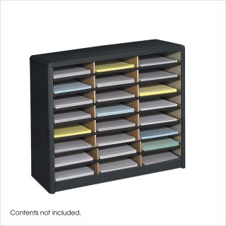 Safco 24 Compartment Value Sorter Metal Flat Files Organizer in Black