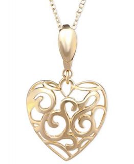 Giani Bernini 24k Gold over Sterling Silver Necklace, Puffed Heart