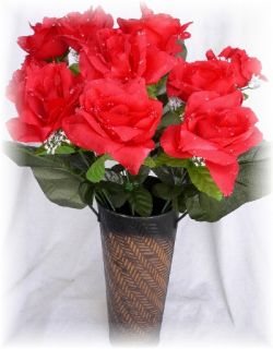 Long Stem Silk Rose Wedding Bridal Bouquet Centerpiece Flower